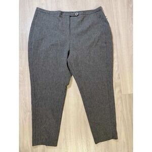 Worthington Slim Leg Pants Women 20W Gray Flat Front Casual Office